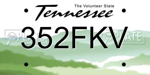 352FKV Tennessee License Plate