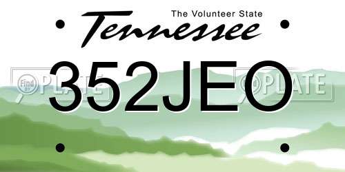 352JEO Tennessee License Plate