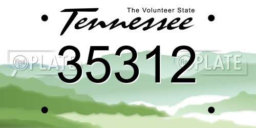 35312 Tennessee License Plate