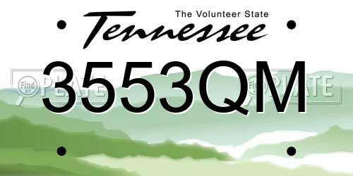 3553QM Tennessee License Plate