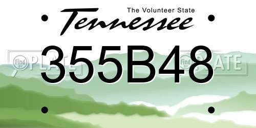 355B48 Tennessee License Plate