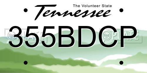 355BDCP Tennessee License Plate