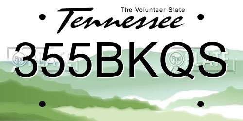 355BKQS Tennessee License Plate