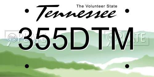 355DTM Tennessee License Plate