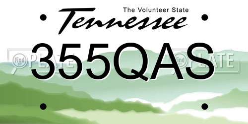 355QAS Tennessee License Plate
