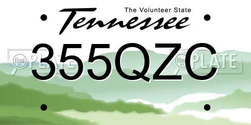 355QZC Tennessee License Plate