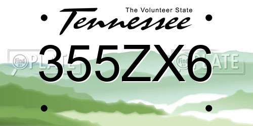 355ZX6 Tennessee License Plate
