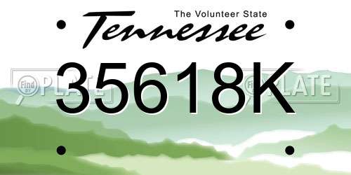 35618K Tennessee License Plate