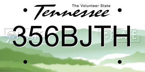 356BJTH Tennessee License Plate