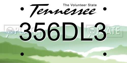 356DL3 Tennessee License Plate