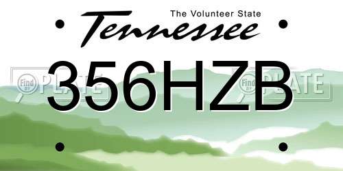 356HZB Tennessee License Plate