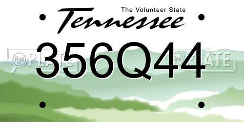 356Q44 Tennessee License Plate