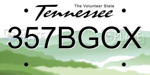 357BGCX Tennessee License Plate