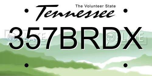 357BRDX Tennessee License Plate