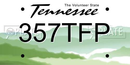 357TFP Tennessee License Plate