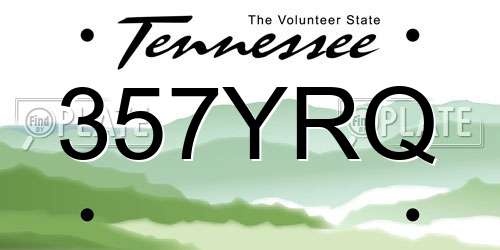 357YRQ Tennessee License Plate