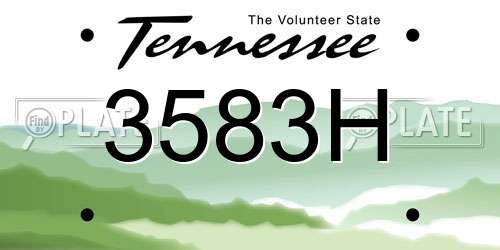 3583H Tennessee License Plate