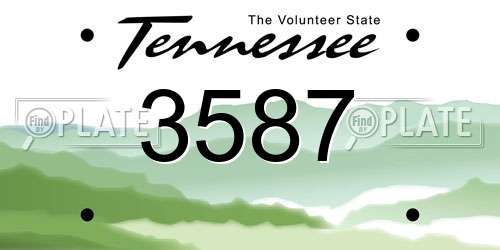 3587 Tennessee License Plate