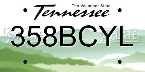 358BCYL Tennessee License Plate