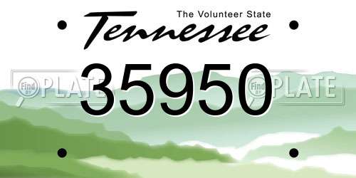 35950 Tennessee License Plate