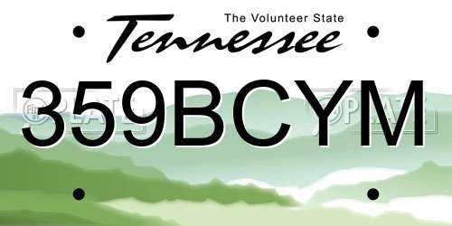 359BCYM Tennessee License Plate