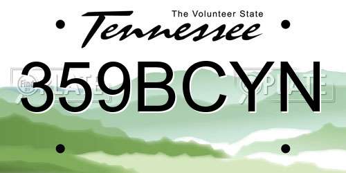359BCYN Tennessee License Plate