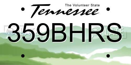 359BHRS Tennessee License Plate