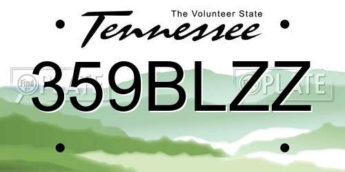 359BLZZ Tennessee License Plate