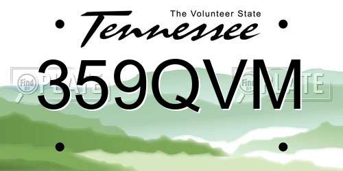 359QVM Tennessee License Plate
