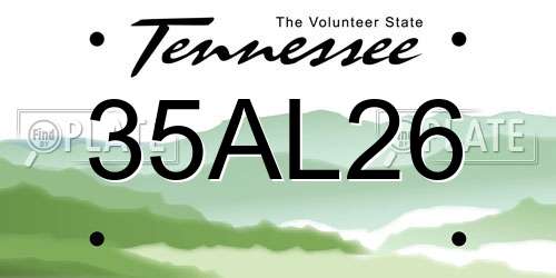 35AL26 Tennessee License Plate