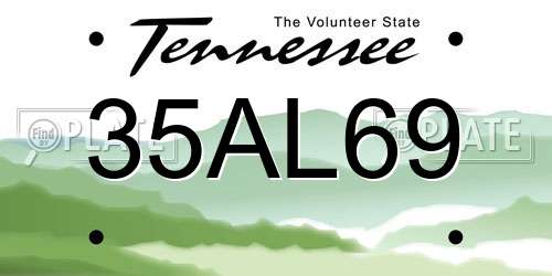 35AL69 Tennessee License Plate