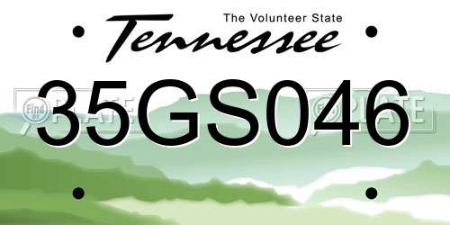 35GS046 Tennessee License Plate