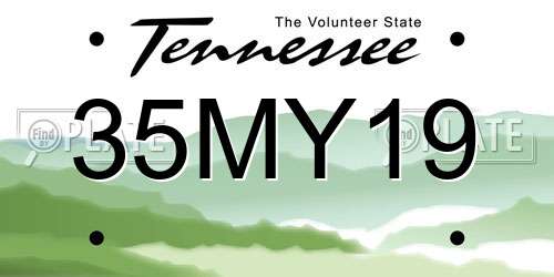 35MY19 Tennessee License Plate
