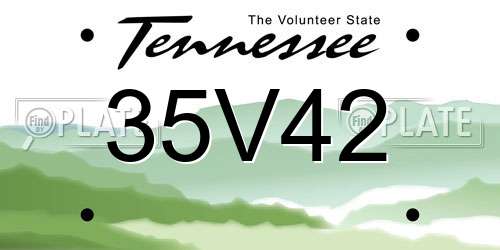 35V42 Tennessee License Plate