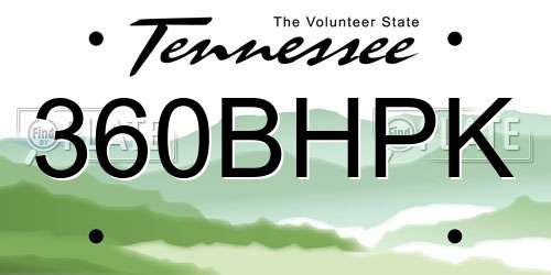 360BHPK Tennessee License Plate