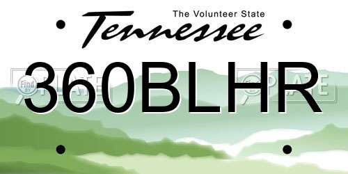 360BLHR Tennessee License Plate