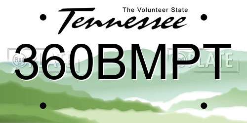 360BMPT Tennessee License Plate
