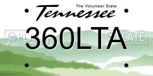 360LTA Tennessee License Plate