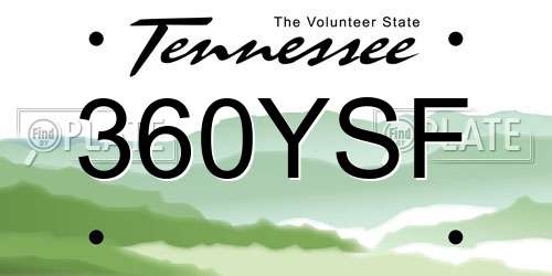 360YSF Tennessee License Plate
