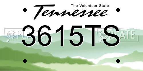 3615TS Tennessee License Plate