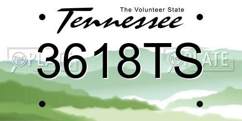 3618TS Tennessee License Plate