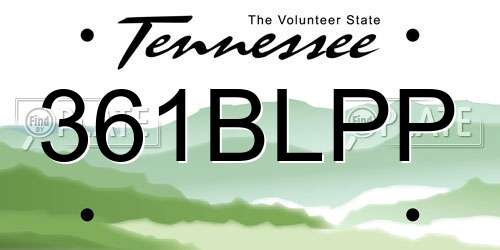 361BLPP Tennessee License Plate