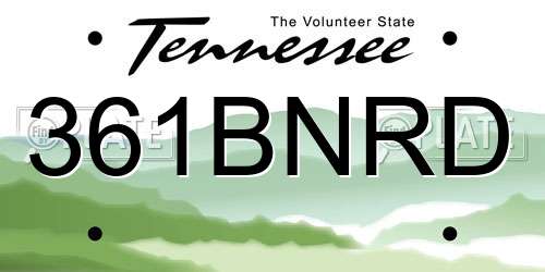 361BNRD Tennessee License Plate