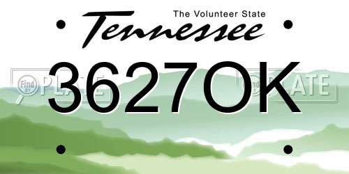 3627OK Tennessee License Plate