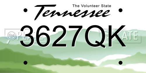 3627QK Tennessee License Plate