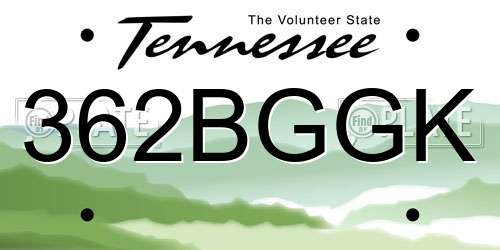 362BGGK Tennessee License Plate