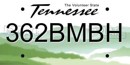 362BMBH Tennessee License Plate