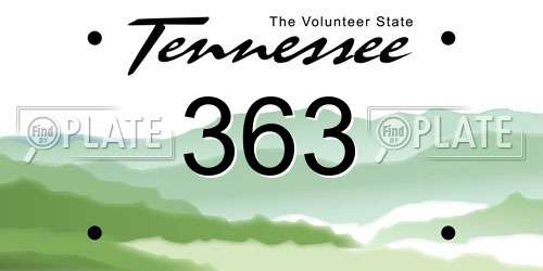 363 Tennessee License Plate