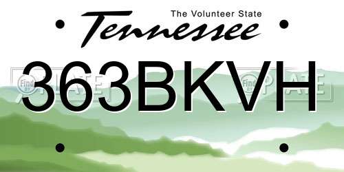 363BKVH Tennessee License Plate