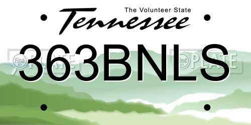 363BNLS Tennessee License Plate